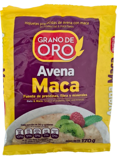 Pre-cooked oat & maca flakes - 170 gr - Grano de Oro