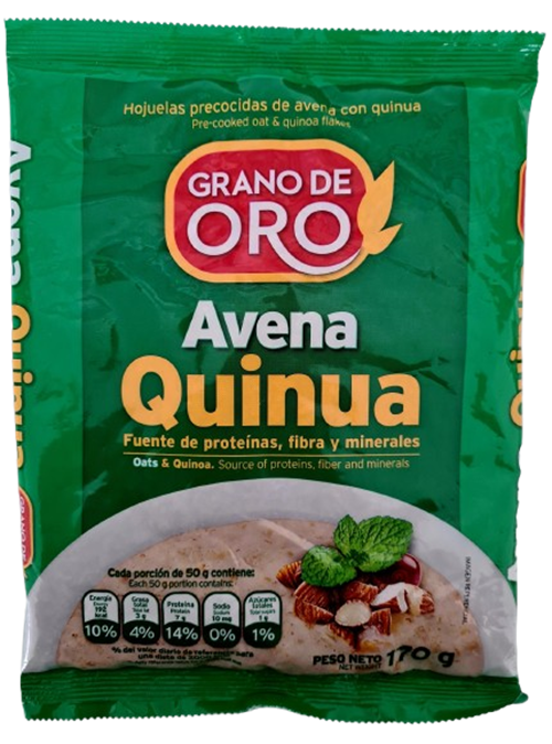 Pre-cooked oat & quinoa flakes - 170 gr - Grano de Oro